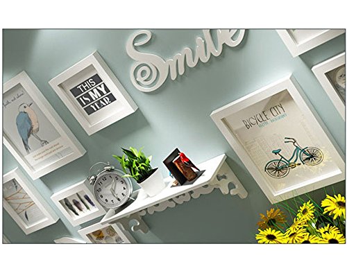 Ting- 8 Multi Photo Frames Set Estilo nórdico Sala de Estar de Madera Rural Foto Cuadro Cuadro de Pared Pintura combinada (Color : Blanco)