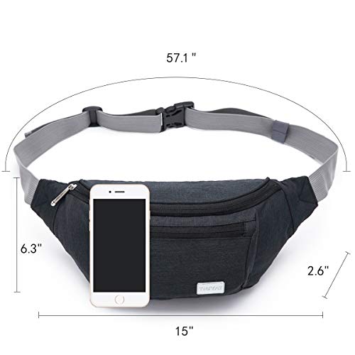 TINYAT Riñonera Cinturón Riñonera Viaje Running Outdoor Sport Fanny Pack para Mujeres Hombres, (Negro / 206)