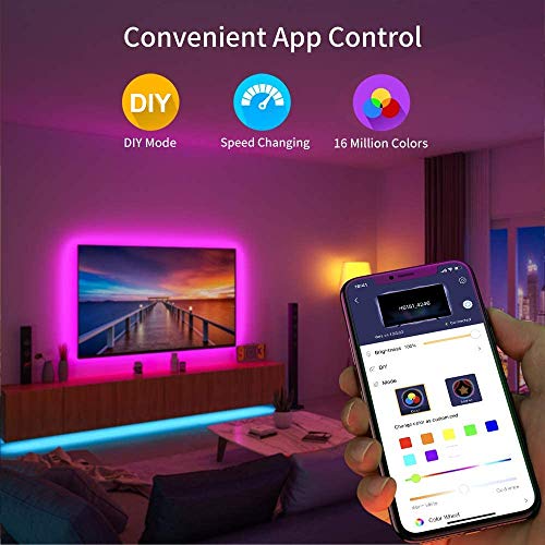 Tiras LED, Govee Tira LED TV USB 2M, 16 Millones DIY Colores y 7 Modo Escenas con App Control, Retroiluminacion Luces LED TV RGB para 40-60in HDTV, PC Monitor, Habitación, 4 x 50cm, 5V