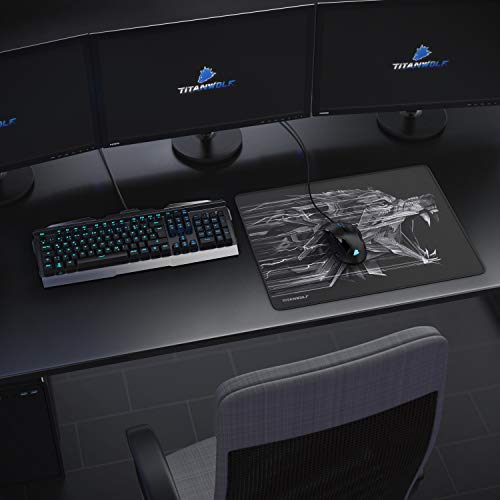 TITANWOLF - XL Alfombrilla para ratón 440 x 350 mm - Speed Gaming Mousepad - Mouse Pad para Ordenador - Base para Mesa Grandes Dimensiones - Diseño: Epsilon