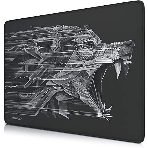 TITANWOLF - XL Alfombrilla para ratón 440 x 350 mm - Speed Gaming Mousepad - Mouse Pad para Ordenador - Base para Mesa Grandes Dimensiones - Diseño: Epsilon