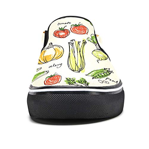 TIZORAX - Mocasines para mujer y niña, diseño de verduras de pepino, color Multicolor, talla 37 EU