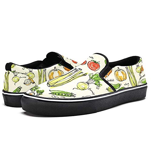 TIZORAX - Mocasines para mujer y niña, diseño de verduras de pepino, color Multicolor, talla 37 EU