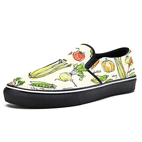 TIZORAX - Mocasines para mujer y niña, diseño de verduras de pepino, color Multicolor, talla 37 EU