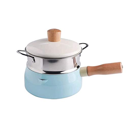 TJLSS Mini pote de Leche, Olla de Comida, la Olla de cocción, aleación de Aluminio y Revestimiento de Piedra Maifan, Viene con Vapor, Conveniente for el hogar cocinar Leche Caliente