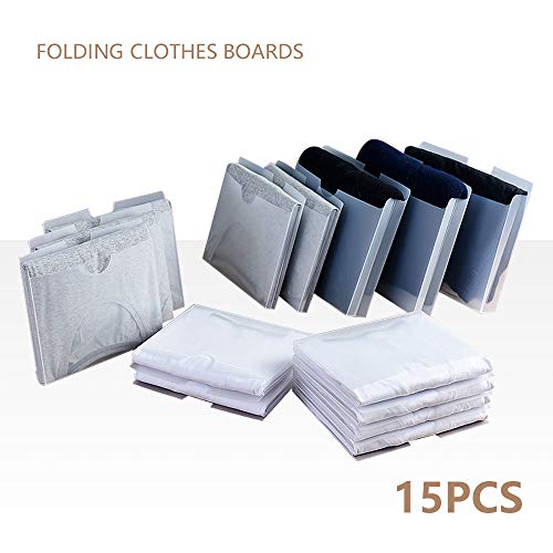 TJXXTJC - Tabla plegable para camisas, 15 unidades, de lino plegable, para ropa, armario, organizador rápido y fácil para ropa de niños, camiseta, blusa plegable, sistema de pedidos multifunción