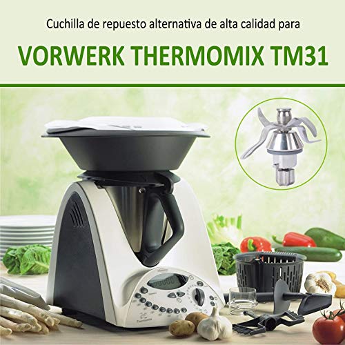 TM31 Cuchillas de Repuesto para Vorwerk Thermomix TM31 Robot de Cocina en Acero Inoxidable con Junta