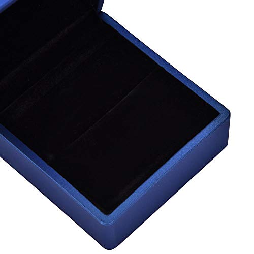 TMISHION Caja de Anillo LED de Moda de 2 Tipos - Soporte de exhibición de joyería de Caja de Almacenamiento Luminoso LED, Caja de Anillo/Colgante, para propuesta de Matrimonio(Negro -65 * 60 * 50)