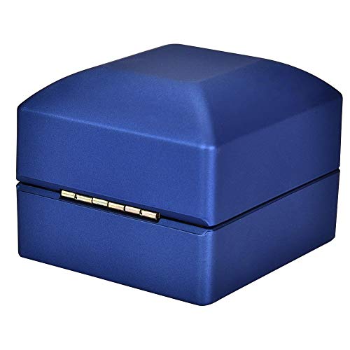 TMISHION Caja de Anillo LED de Moda de 2 Tipos - Soporte de exhibición de joyería de Caja de Almacenamiento Luminoso LED, Caja de Anillo/Colgante, para propuesta de Matrimonio(Negro -65 * 60 * 50)