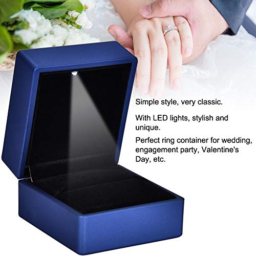 TMISHION Caja de Anillo LED de Moda de 2 Tipos - Soporte de exhibición de joyería de Caja de Almacenamiento Luminoso LED, Caja de Anillo/Colgante, para propuesta de Matrimonio(Negro -65 * 60 * 50)