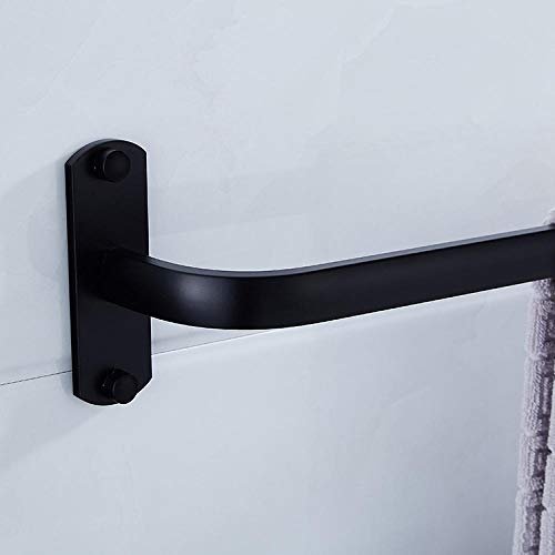 Toallero montado en la pared del hotel casero anodizado de aluminio del espacio negro de un solo poste-50 cm de longitud Soporte ideal como porta toallas Toallero de para colgar en pared