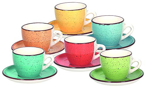 Tognana LS18534M043 Art & Pepper - Juego de 6 tazas de café con plato cc90