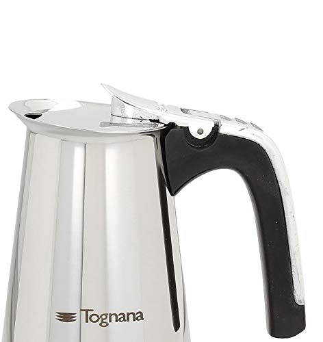 Tognana Riflex - Cafetera de inducción (4 tazas, acero inoxidable), color plateado