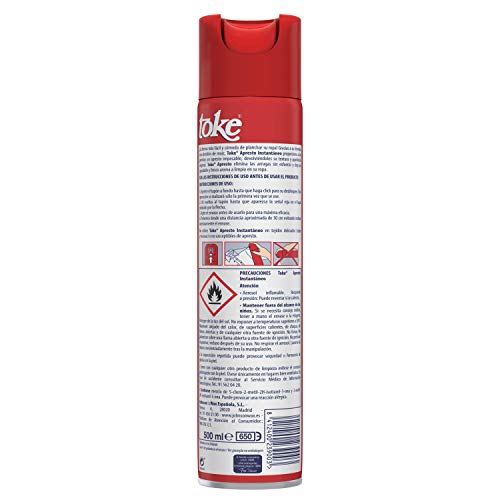 Toke Apresto Instantáneo - Aerosol para el planchado fácil de la ropa, elimina las arrugas y perfuma, formato 500 ml