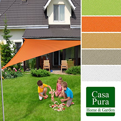 Toldo Casa Pura® impermeable, impregnado, forma de triángulo equilátero, protección UV, color naranja, tamaño 3x3x3m