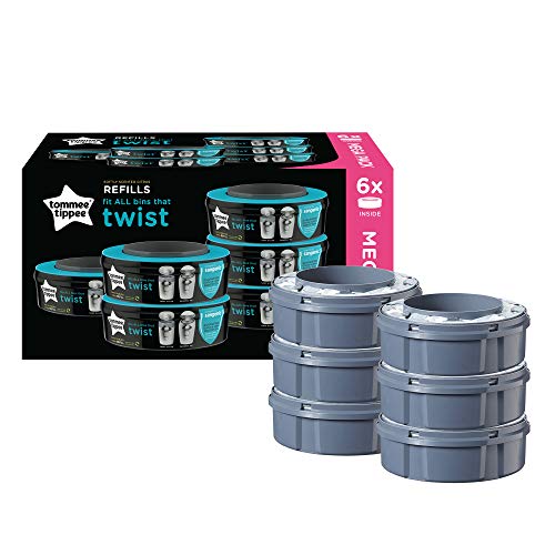 Tommee Tippee Sangenic Recambios Sistema avanzado para desechar pañales Twist & Click, paquete de 6 (compatibles con los contenedores Sangenic TEC y Twist and Click)