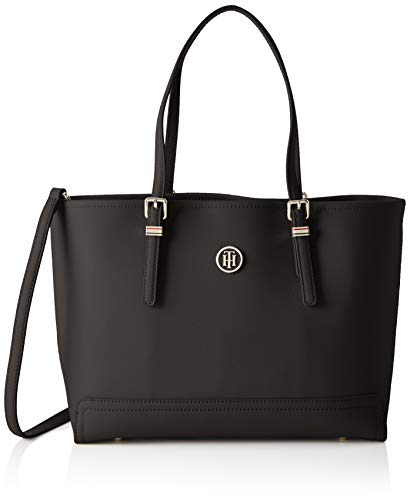 Tommy Hilfiger Honey Med Tote, Bolso totes para Mujer, Negro (Black), 40 x 28.8 x 14.8 cm (L x W x H)