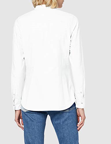 Tommy Hilfiger Slim Fit Oxford Shirt Camisa deportiva, Blanco (White 100), Large para Mujer