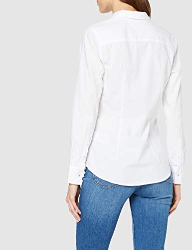 Tommy Hilfiger Tjw Slim Fit Oxford Shirt Camisa, Blanco (White 100), 34 (Talla del Fabricante: X-Small) para Mujer