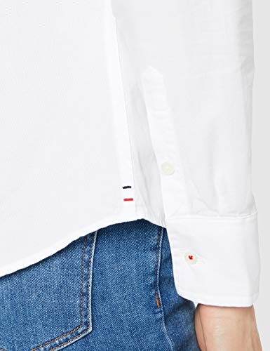 Tommy Hilfiger Tjw Slim Fit Oxford Shirt Camisa, Blanco (White 100), 34 (Talla del Fabricante: X-Small) para Mujer