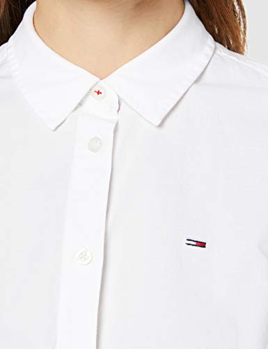 Tommy Hilfiger Tjw Slim Fit Oxford Shirt Camisa, Blanco (White 100), 34 (Talla del Fabricante: X-Small) para Mujer