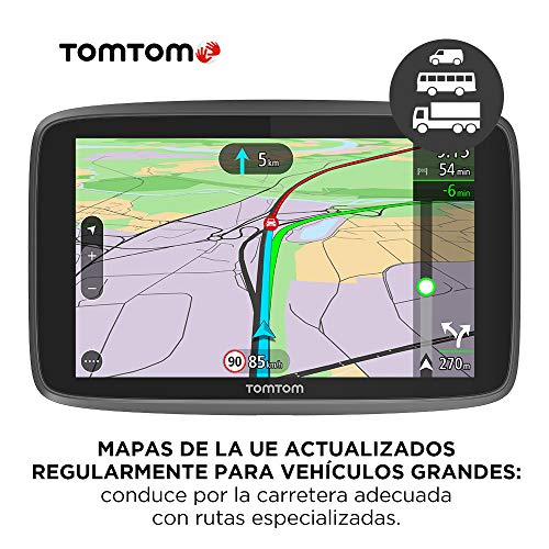 TomTom GO Professional 620, Navegación Profesional para Vehículos Grandes, Tomtom Traffic para toda la vida a traves de Smartphone, 6 pulgadas, Negro