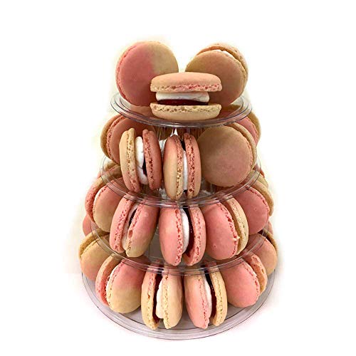 TOOGOO 4 Niveles Redondo Macaron Tower Stand Macarrones Display Rack Holder Baby Shower Party Cake Decorating Tools DecoracióN de la Boda