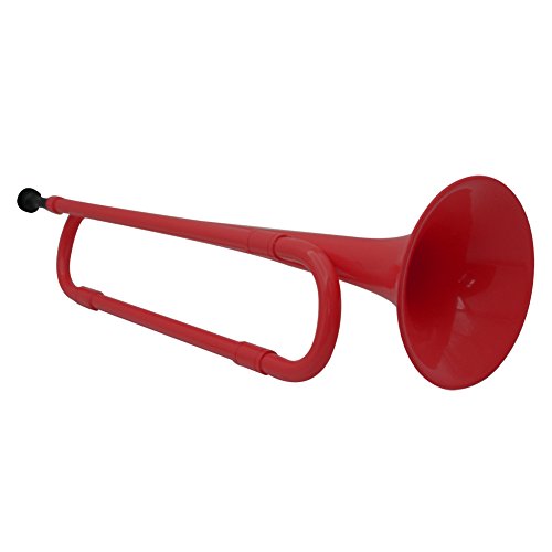 TOOGOO Descender B Plano Bugle Cavalry Trompeta plastico ecologico con boquilla para banda escolar estudiante color rojo