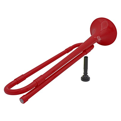 TOOGOO Descender B Plano Bugle Cavalry Trompeta plastico ecologico con boquilla para banda escolar estudiante color rojo