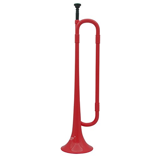 TOOGOO Descender B Plano Bugle Cavalry Trompeta plastico ecologico con boquilla para banda escolar estudiante color rojo