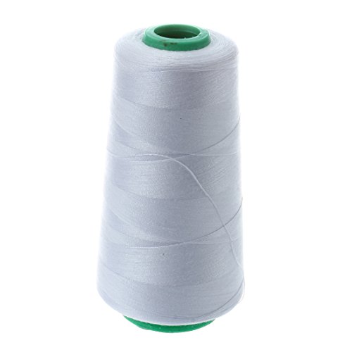 TOOGOO Durable 3000 Yardas Overlocking MáQuina De Coser Industrial PoliéSter Hilo Medidor Conos Color PoliéSter Hilo De Coser (Blanco)