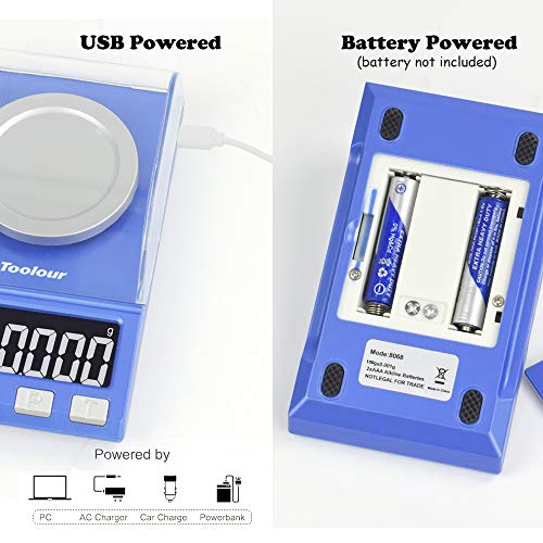 Toolour Báscula de Bolsillo Digital 100 x 0.001g Báscula de Joyería Multifunción con Pantalla LCD Alta Precisión Mini Báscula Electrónica