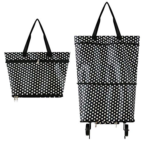 Toomett - Bolsa plegable plegable con ruedas, carrito de compras reutilizable para el hogar, supermercado, bolsa de gran capacidad # 3363