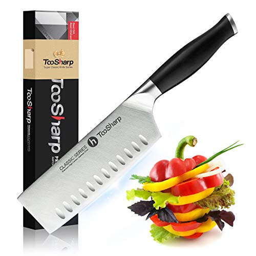 TooSharp Cuchillo de Chef Nakiri – Serie Comfort-Pro – Cuchillos de Acero Inoxidable Alto en Carbono X50CrMOV15 >> 7" (178mm)