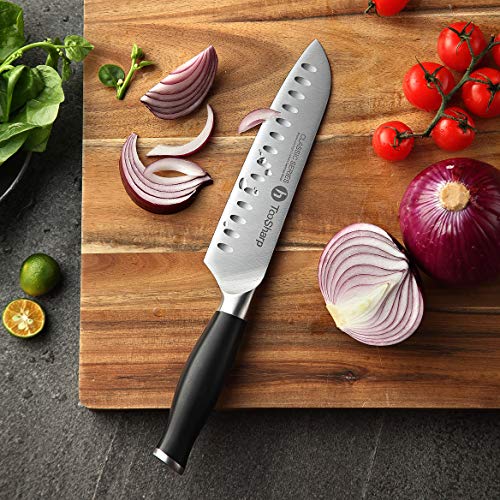 TooSharp Cuchillo Santoku/Seriie Comfort-Pro/Cuchillos de Acero Inoxidable Alto en Carbono X50CrMoV15-7" (180mm)