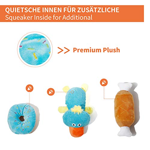 Toozey Juguetes para Perros Pequeños/Cachorros 7pcs - Juguete masticable de Cuerda de dentición para Cachorros y Juguete de Chirriador Peluche para Perros con Bolsa de lavandería