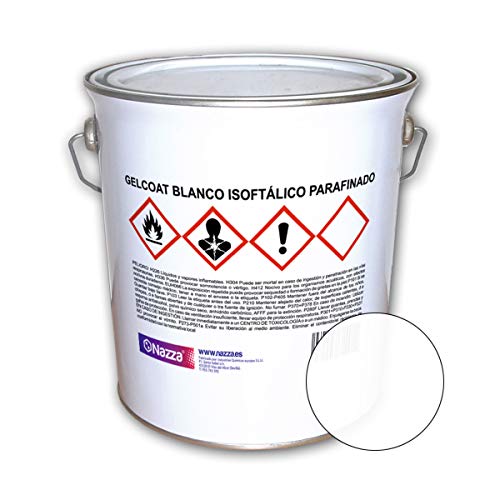 Top Coat - Gelcoat Isoftálico Parafinado Nazza | Color Blanco | Gran resistencia a la intemperie | resistencia a UV e hidrólisis | 5 Kg.
