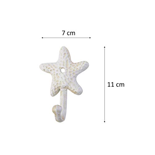 TOPBATHY 3 piezas Ganchos de Pared de Hierro Ganchos en Forma de Concha Estrella del Mar Cangrejo Ganchos Náuticos para Decoración de Hogar Dormitorio Baño