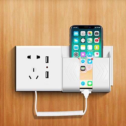 TOPBATHY Soporte de Carga para teléfono móvil con Enchufe de Pared USB Soporte para teléfono móvil (Blanco)