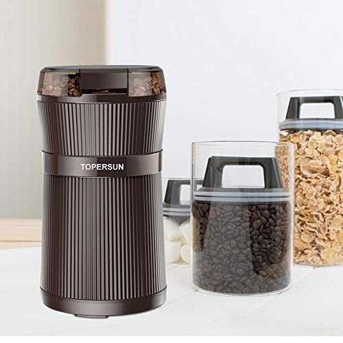 TOPERSUN Molinillo de Café Molinillo200W Compacto de Café Eléctrico de Granos de café Semillas Frutos Secos o Granos con Cuchillas de Acero Inoxidable y Cepillo para Limpieza