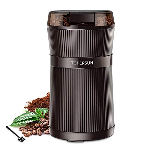 TOPERSUN Molinillo de Café Molinillo200W Compacto de Café Eléctrico de Granos de café Semillas Frutos Secos o Granos con Cuchillas de Acero Inoxidable y Cepillo para Limpieza