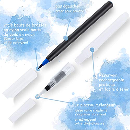 TOPERSUN Rotuladores Pincel 20 Rotuladores Acuarelables y 1 Pincel de Agua para Colorear Dibujar Cómic Caligrafía Diseño de Letras