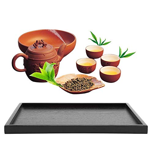 TOPINCN Bandeja de Servir de Madera Maciza Forma Rectangular Té Café Bebidas Plato Snack Comida Comidas Desayuno Restaurante Bandeja Comedor Vajilla(36 * 27)