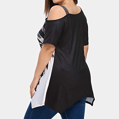 TOPKEAL Camisas Mujer Manga Corta Tallas Grandes Nota Musical Imprimir El Verano Blusas Mujeres Tops Camisetas Moda 2019 (Negro, XXXXXL)