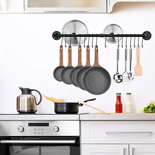 Toplife Colgador Utensilios Cocina-100CM Estante para Utensilios de Cocina de Acero con 16 Ganchos,Soportes para Utensilios para Ollas,Sartenes,Cuchillo,Cucharón de Cocina