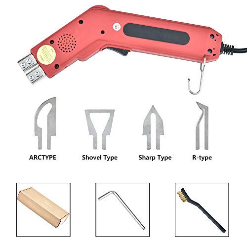 TOPQSC 4 en 1 Cuchillo caliente eléctrico cortador cuchillo de calor 220V cortador de cuerda kit de herramientas de corte de espuma de poliestireno para cortar tela/caucho/cuerda/plástico/acrílico