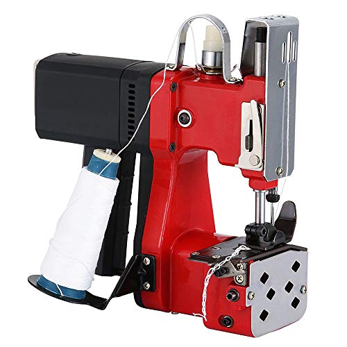 TOPQSC Máquina de Coser Portátil para Cerrar Bolsas Máquina Cerrada de Cierre de Bolsa Industrial de Bolsa de Tejido de Punto Para Bolsa de Piel de Serpiente (Rojo)