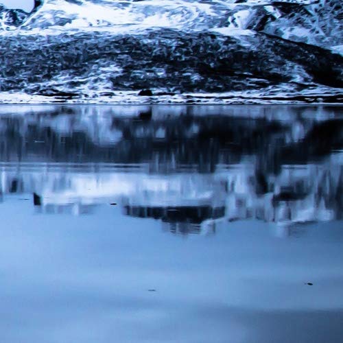 Topquadro Cuadro XXL sobre Lienzo, Imagen Panorámica 100x50cm, Islas Lofoten Noruega, Barco y Yate, Lago Congelado, Invierno y Nieve - Decoración de Pared, Imagen Panorámica - Una Pieza