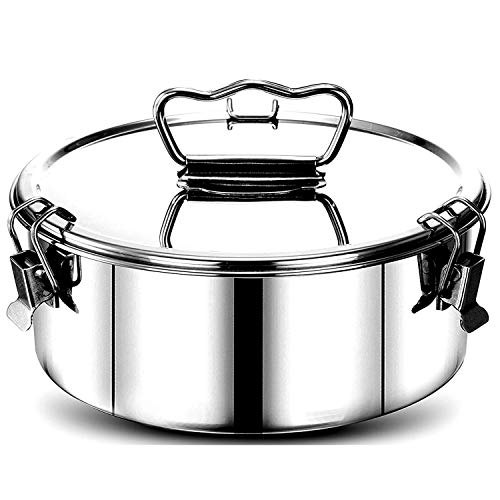 TOPSALE Molde de Flan de Acero Inoxidable con Tapa y Asa de ElevacióN FáCil, Accesorios para Hornear de 6, 8 Qt, Molde para Pasteles de 2 Qt