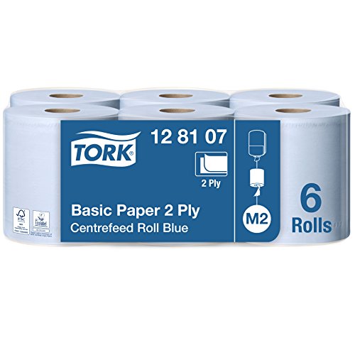 Tork 128107 - Pack de 6 bobinas de papel de secado, 2 capas, color azul